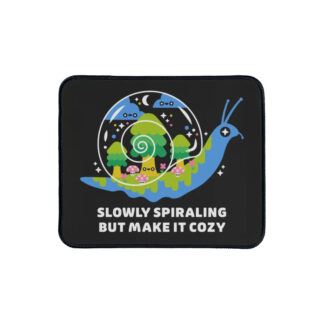 Slowly Spiraling Snail – Cute Cozy Forest Mental Health Art Mouse Pad