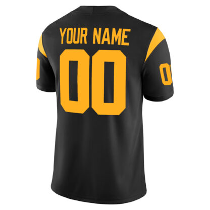 Custom USC Trojans Football Black Game Stitched Jersey w/ B1G Patch - Image 3