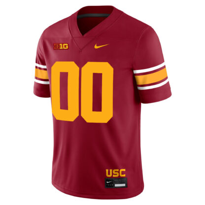 Custom USC Trojans Football Cardinal Alternate Game Stitched Jersey w/ B1G Patch - Image 2