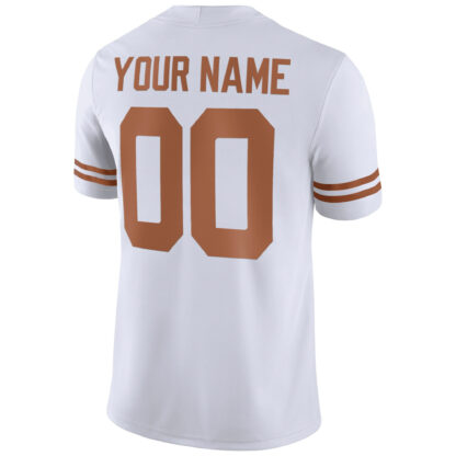 Custom Texas Longhorns Football White Game Stitched Jersey w/ SEC Patch - Image 3