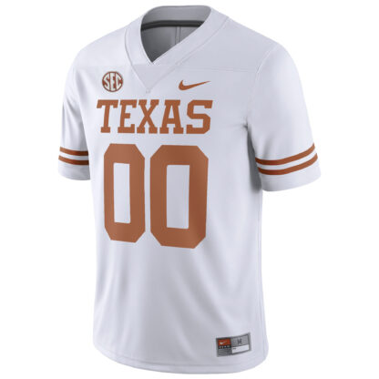 Custom Texas Longhorns Football White Game Stitched Jersey w/ SEC Patch - Image 2