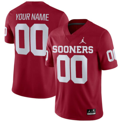 Custom Oklahoma Sooners Football Crimson Home Game Stitched Jersey