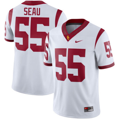 Junior Seau USC Trojans Football White Away Game Stitched Jersey