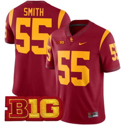 Carde Smith USC Trojans Football Cardinal Home Game Stitched Jersey w/ B1G Patch