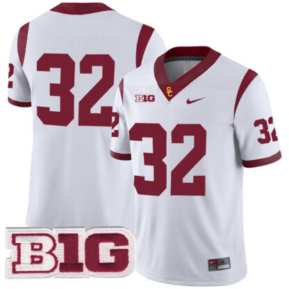 OJ Simpson USC Trojans Football White Away Stitched Jersey w/ B1G Patch