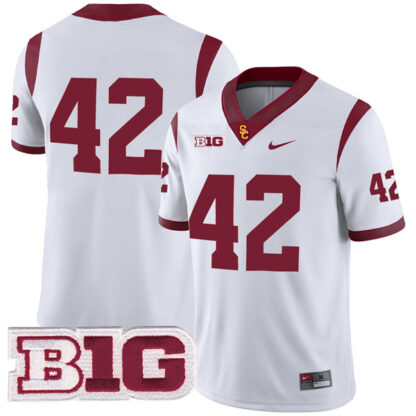 Ronnie Lott USC Trojans Football White Away Stitched Jersey w/ B1G Patch