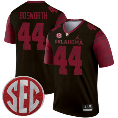 Brian Bosworth Oklahoma Sooners Football Black Legend Stitched Jersey w/ SEC Patch