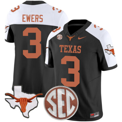 Quinn Ewers Texas Longhorns Football Alternate Black Vapor F.U.S.E Limited Stitched Jersey w/ SEC Patch